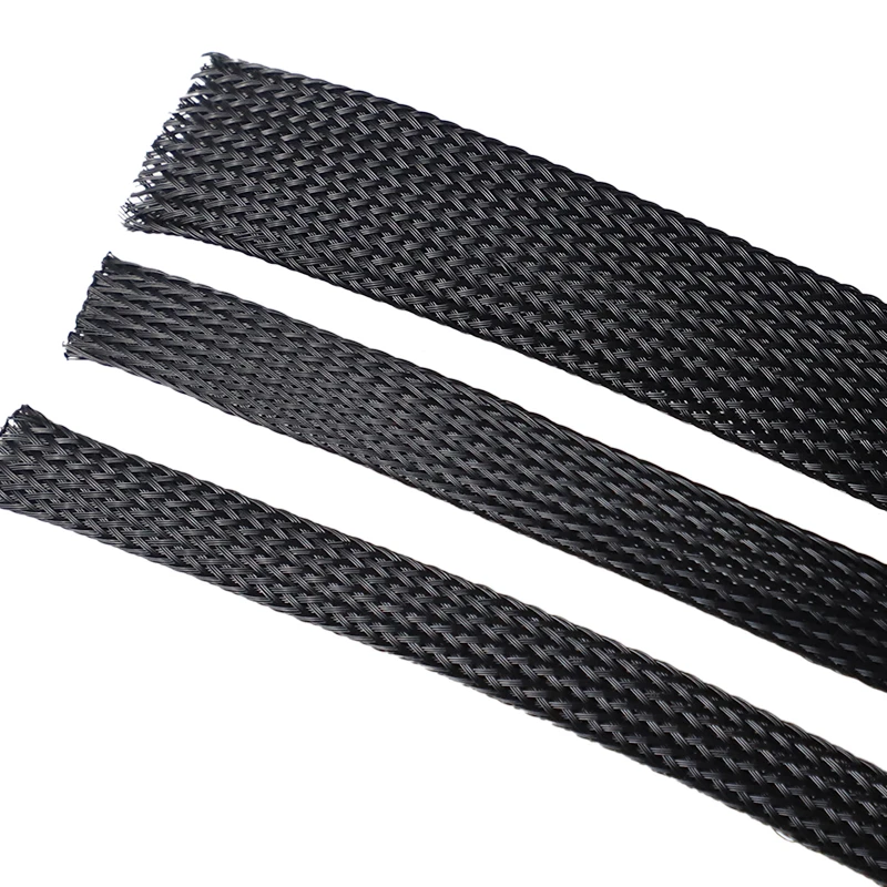 Black Insulated Cable Sleeve - Expandable Braided Wire Protection in Multiple Sizes (4mm to 50mm) image 2