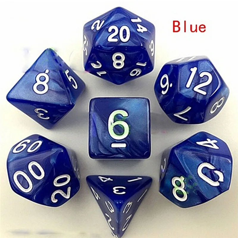 

Hot Sale 7pcs/Set Multi Sided Acrylic Dice Digital dice Game Dragons Polyhedral D4-D20
