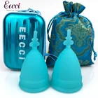 EECCI 2 шт. менструальная чаша-Размер SL-мягкая, гибкая, многоразовая чаша из медицинского силикона-легкая вставка и снятие