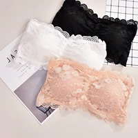 womens sexy lace bra push up bralette female strapless seamless wrap top chest plus size padded three hook underwear lingerie
