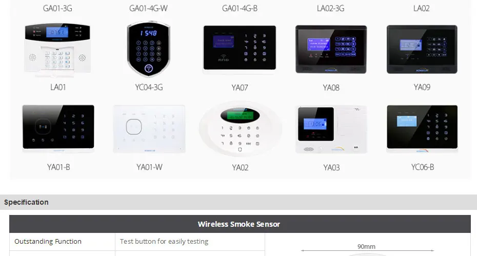 HOMSECUR A8 433 МГц беспроводной детектор дыма/пожарной сигнализации сенсор с тестовой кнопкой потолок/настенное крепление поддержка для системы домашней сигнализации