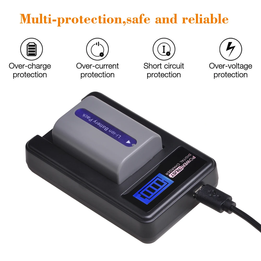 Литий-ионный аккумулятор POWERTRUST с USB зарядным устройством для Sony NP-FP51 и NP-FP50 DVD105 DVD205