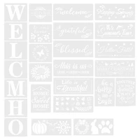 26pcs welcome stencils welcome open closed signs templates for painting store shop house front door porch outside decor