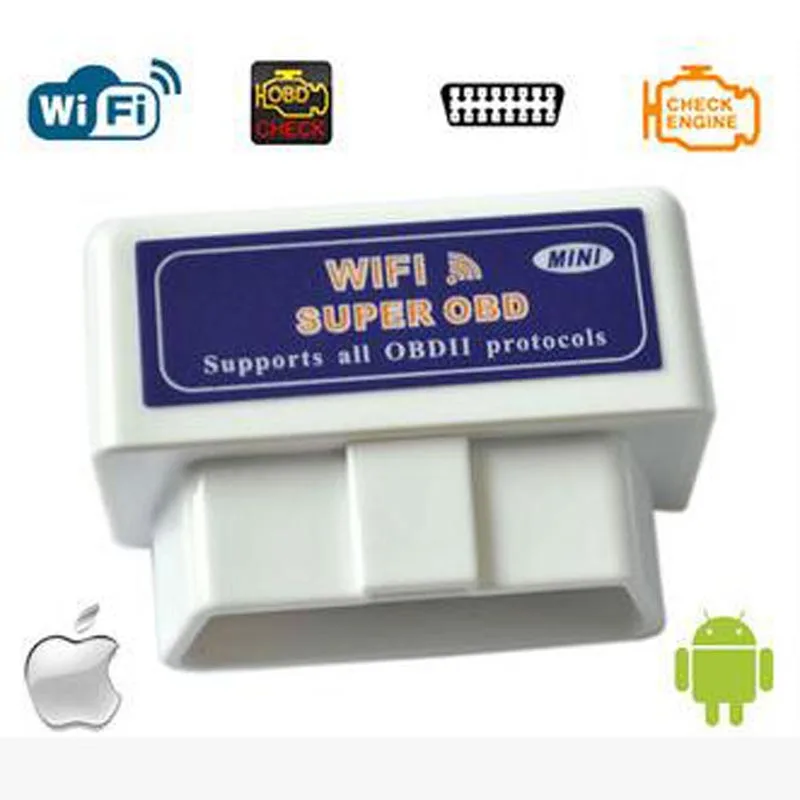 Бесплатная доставка Супер Мини ELM327 WIFI V1.5 OBD2 автомобильный диагностический