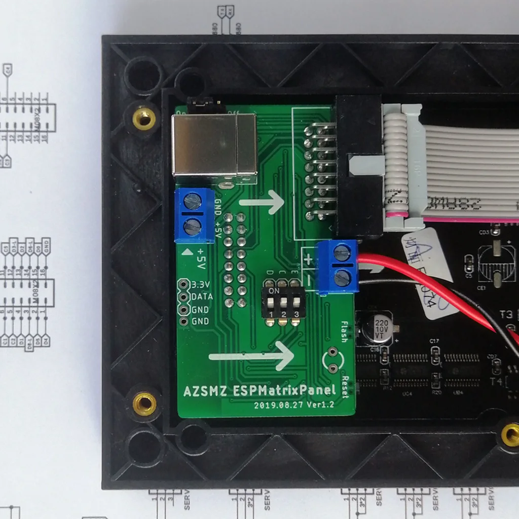 AZSMZ ESPMatrix панель RGB светодиодный матричный контроллер ESP8266 чип на макетной плате для PXMatrix arduino с открытым исходным кодом github