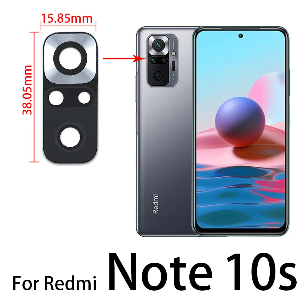 Оригинальный новый стеклянный объектив для камеры Redmi Note 9 Pro с клеем 6 7 8 8T 9S 10 Max