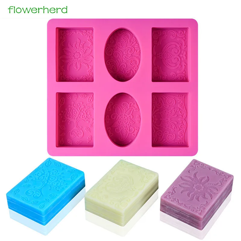 

6 полостей платье с кружевным узором, силиконовая форма для мыла, поделок ручной цветок силиконовые прямоугольные овальной формы для изгото...