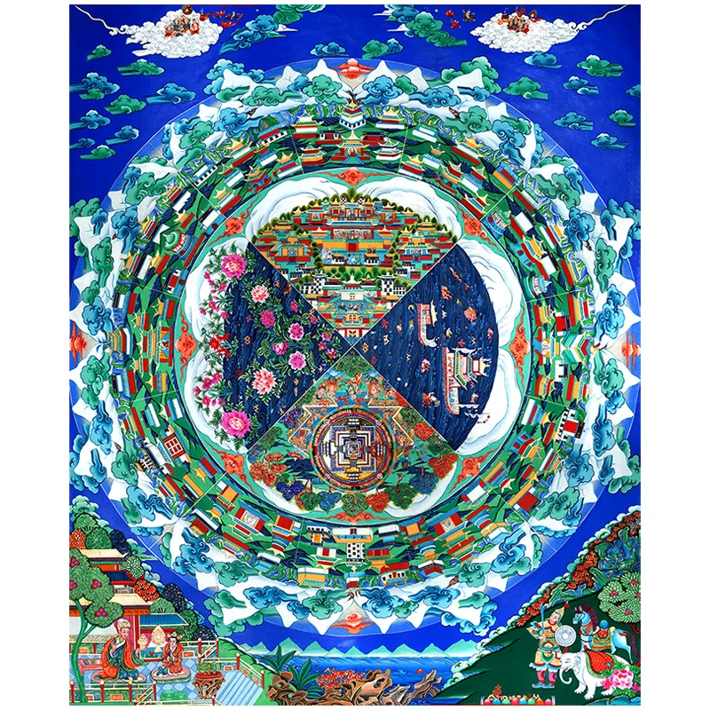 Тибетский тангка религиозные фрески буддизм Безрамная печать высокой четкости