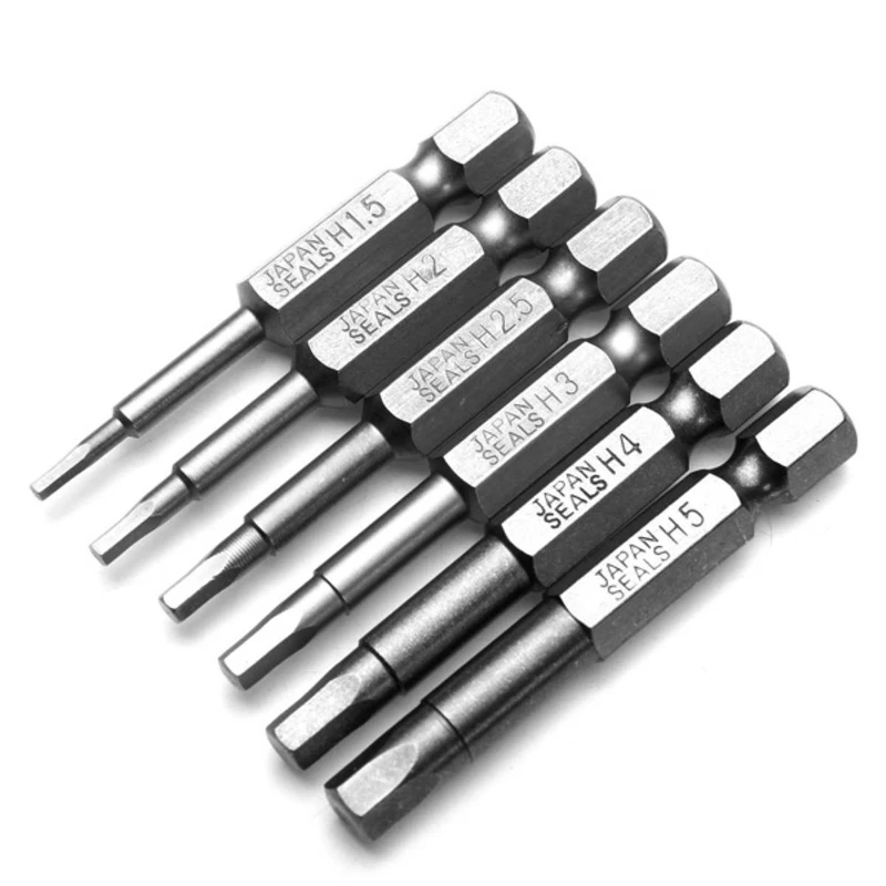 8 шт. 1/4 дюймовые отвертки биты шестигранные магнитные 50 мм|Аксессуары для