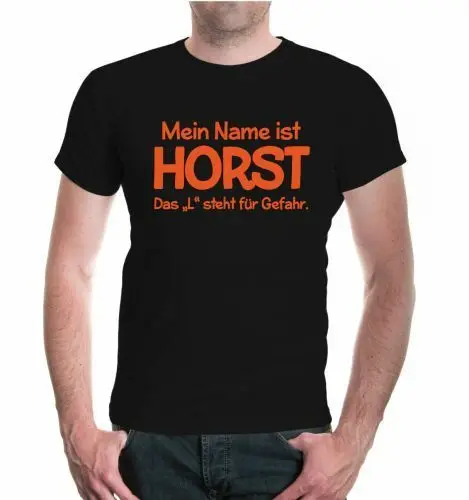 Мужские унисекс короткий рукав Футболка меня зовут Horst забавные слоганы показать