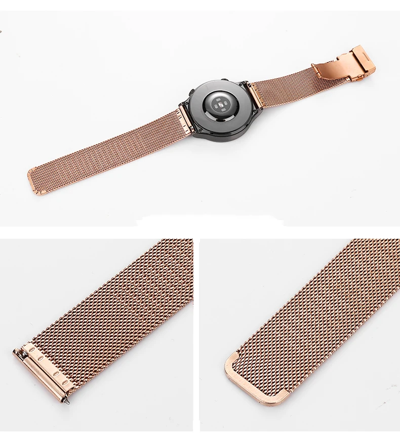 Milanese strap for Samsung Galaxy Watch 3/Huawei Watch GT2/Amazfit GTR Metal Butterfly buckle wristband for 22mm 20mm watch band