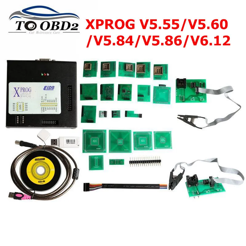 XPROG-M 6,12 металлическая коробка XPROG V5.55 V5.60 V5.84 V5.86 Xprog V6.12 Авто ECU rogrammer инструмент X прог-бокс 5,84 Полные Адаптеры