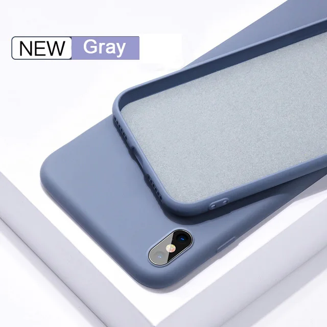 Gray Жидкий силиконовый чехол для Xiao mi Red mi Note 8 7 6 5 K20 Pro 6A мягкий чехол для mi 9T 9 8 SE A2 Lite A1 6X mi x 2 3 2s Чехол - Цвет: Gray
