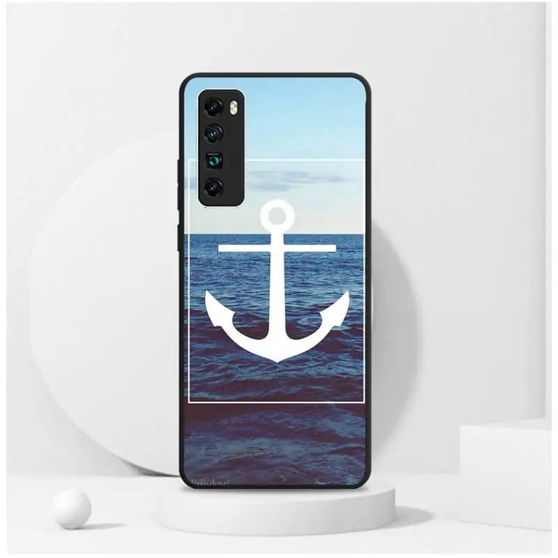 

Stripes Anchor Boat Ship Wheel Phone Case For Huawei P9 P10 P20 P30 P40 Lite 2017 Pro SMART2019 Cover Fundas Coque
