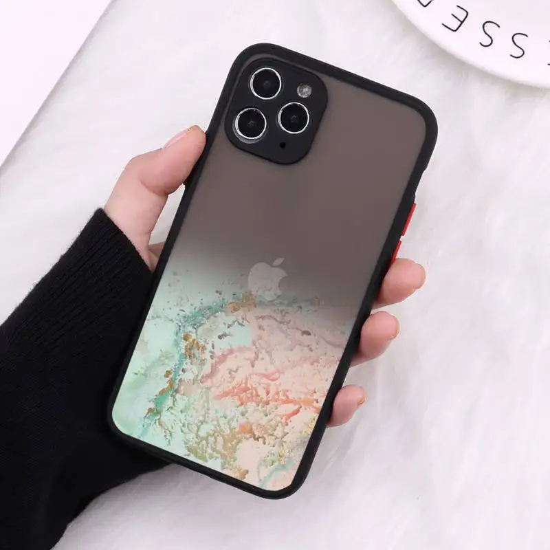 

Marble Gradient Phone Cases Matte Transparent For iPhone 12 Mini 11 Pro XR XS Max 7 8 Plus