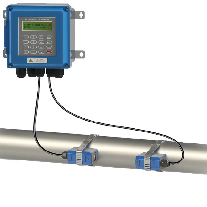 

TUF-2000B TS-2 Transducer Dn15mm-Dn100mm Ultrasonic Liquid Water Flow Meter Wall-Mounted Type Clamp On Digital Module Flowmeter