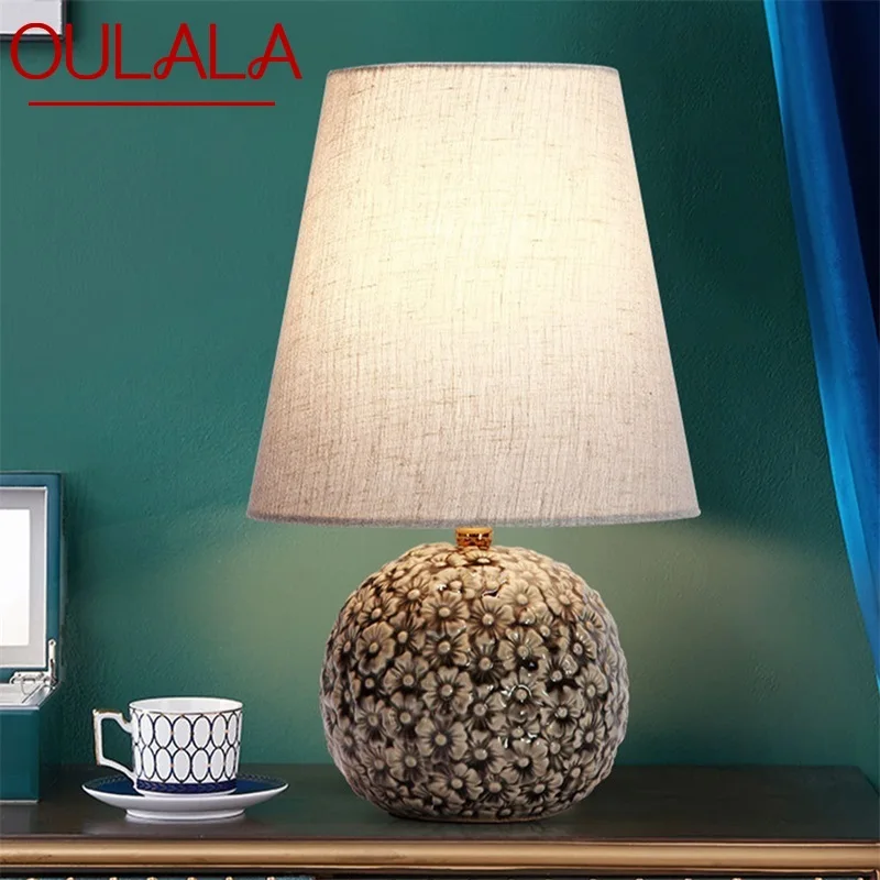 

OULALA Dimmer Table Desk Light Contemporary Ceramic Creative Lamp Decorative for Home Bedside