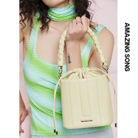 amazing song handbags soft cowhide bucket bag shoulder bag portable messenger bag as bag