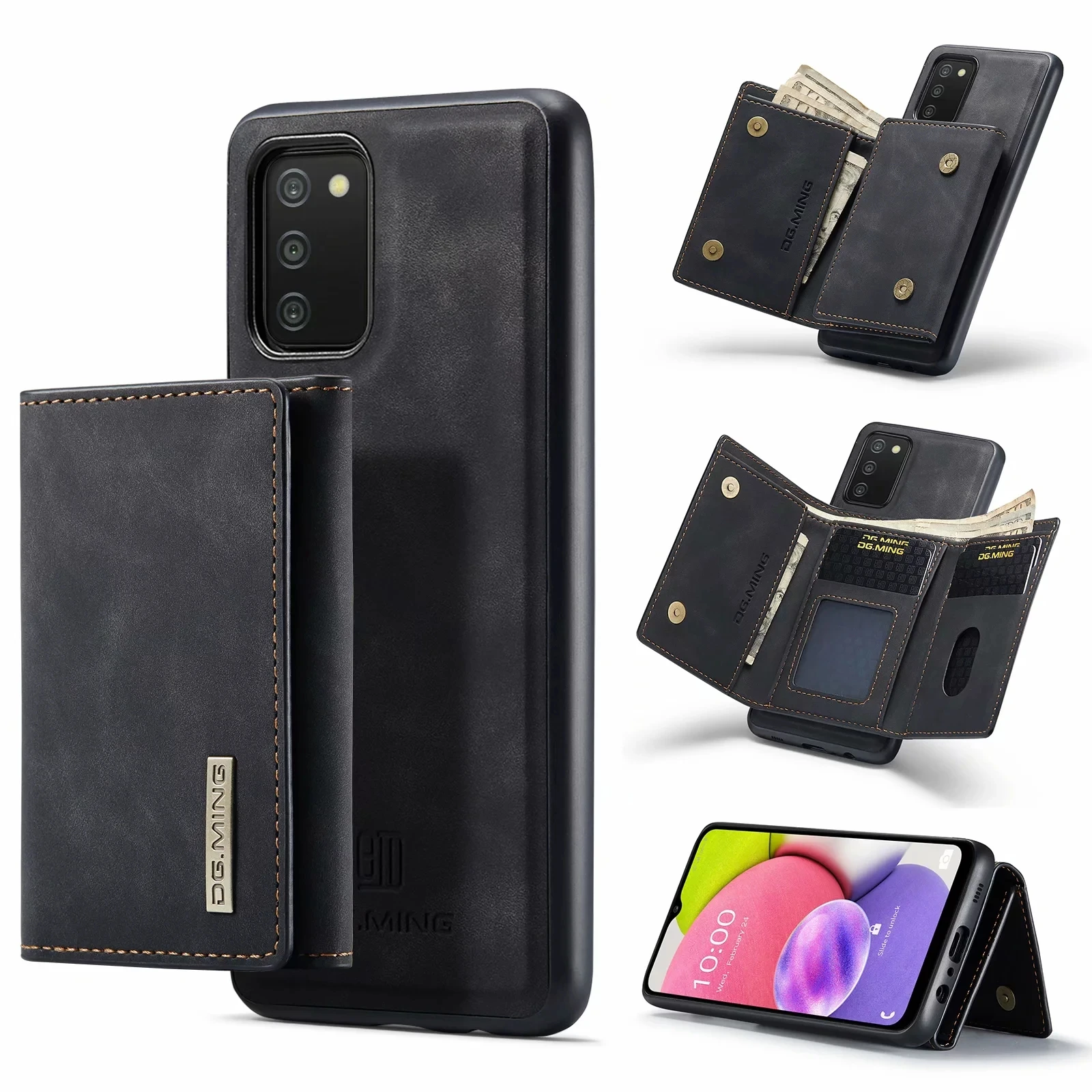 

Флип-чехол кожаный для Samsung A03S A02S A32 A22 A12 A52 A72 A51 A71 A42 A21S Galaxy S20 S21 FE Note20 Plus
