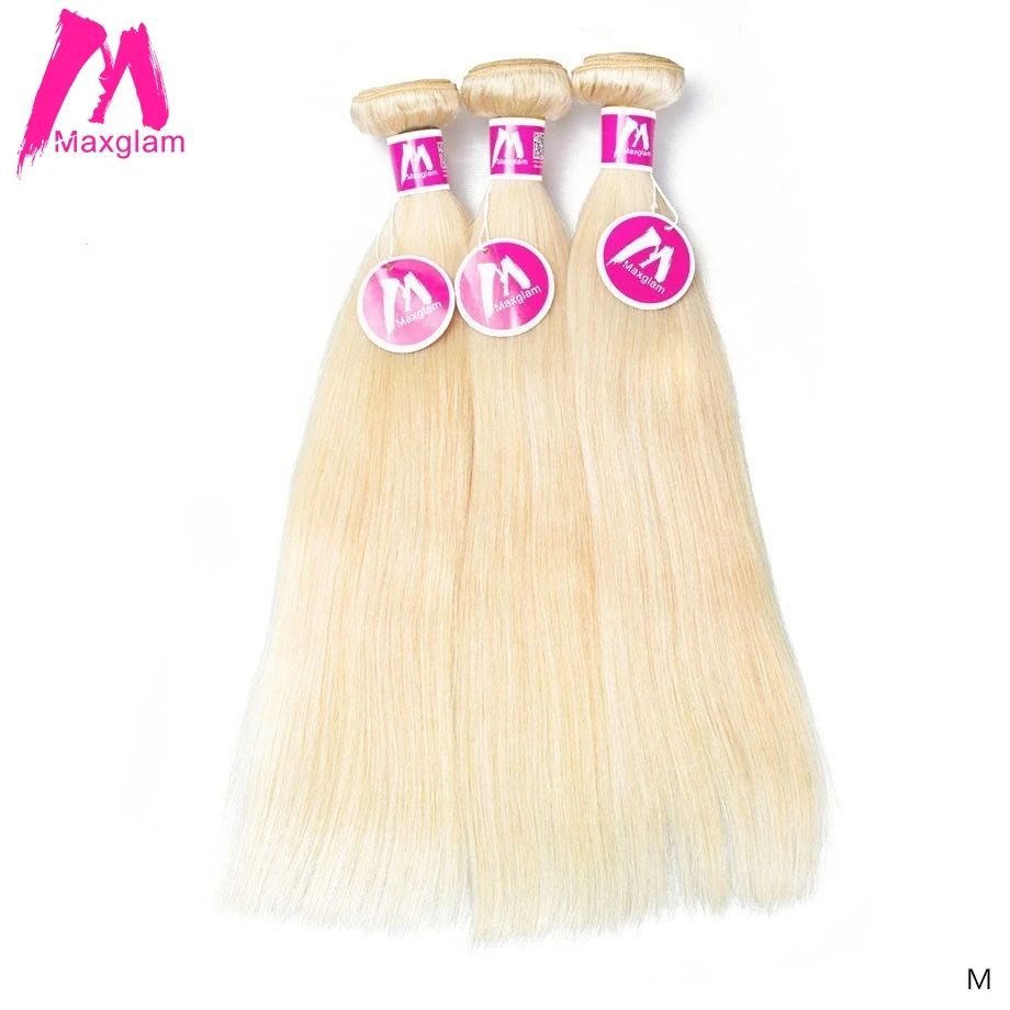 Блонд 613 бразильские натуральные кудрявые пучки волос прямые короткие длинные Remy