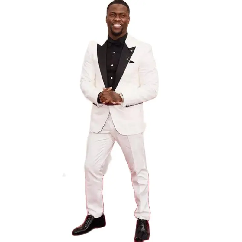 

Handsome Fashion Groom Tuxedos Groomsmen Blazer Peak Lapel Men Business Party Prom Suit Custom Made Man Suit (Jacket+Pants)