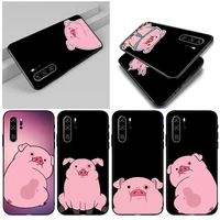 pink cute lucky pig phone case for huawei p40 p30 pro plus lite p20 2019 soft tpu funda back cover