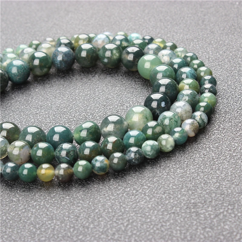 

Natural Aquatic Agate Round Bead Loose Beads 6 / 8 / 10 / 12mm Suitable For Jewelry Making DIY Bracelet Necklace