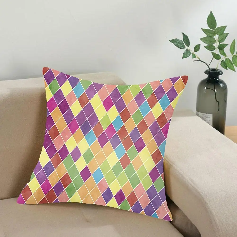 

45*45cm Single-sided Peach Skin Abstract Geometric Pillow Cover Home Pillowcase Decorative Cushion Cases