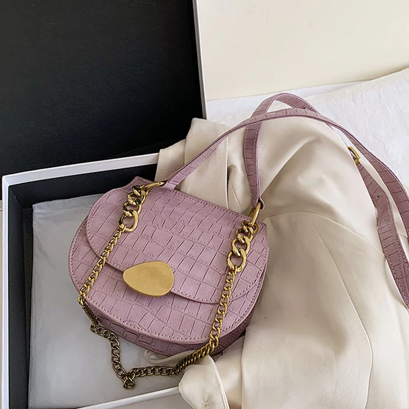 Сумка через плечо из каменной кожи для женщин 2020 модная маленькая однотонная