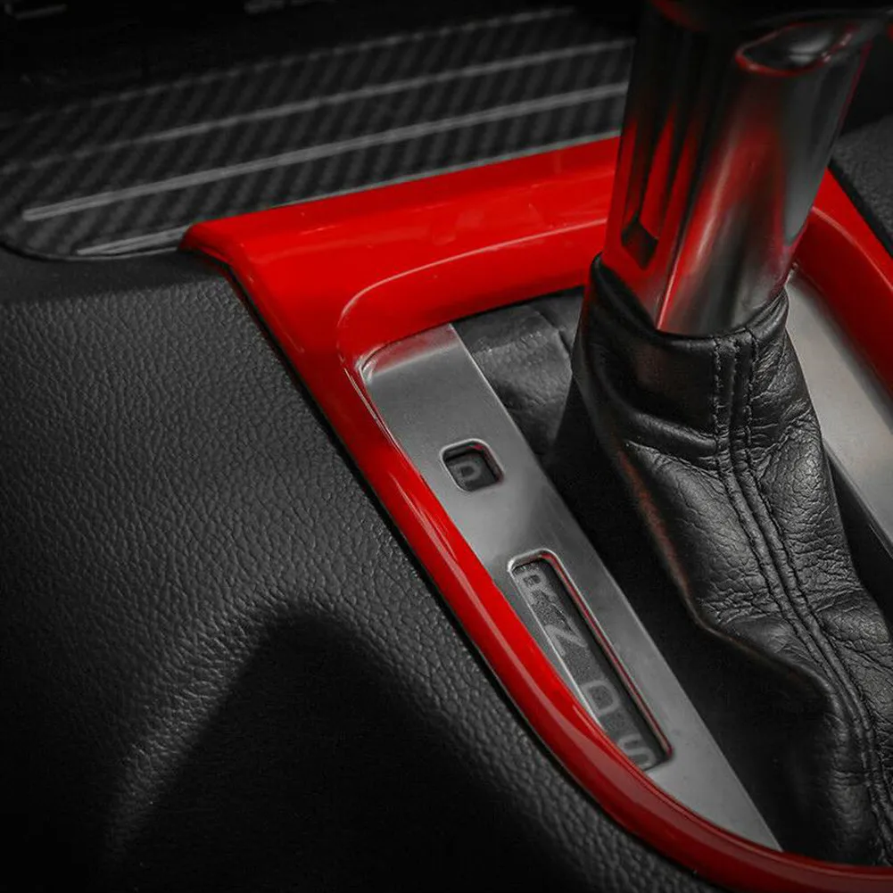 

Car Decoration Cover Frame For Ford Mustang Interior Panel Red Trim 2015-2020 ABS Accessories