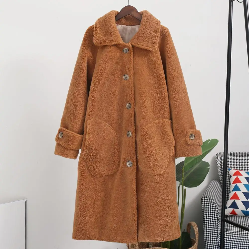 Женское Свободное пальто из искусственного меха осенне-зимнее элегантное мягкое