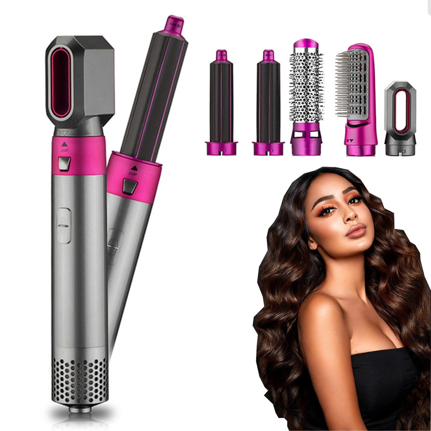 

5 In 1 One Step Hair Dryer & Volumizer Rotating Hairdryer Hair Straightener Comb Curling Brush Hair Dryers For Hair Styling Tool