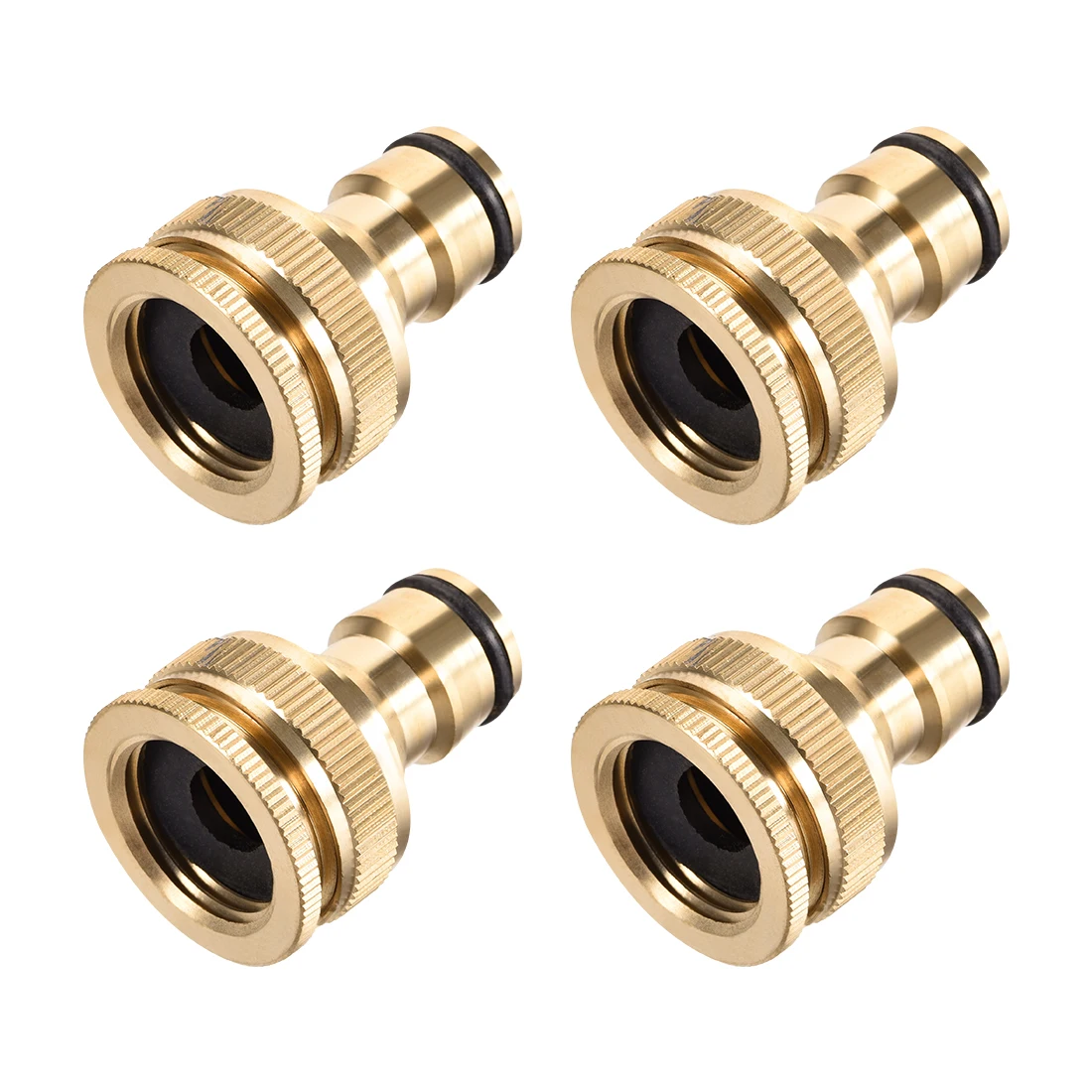 

uxcell 4pcs Brass Faucet Tap Quick Connector G1/2 G3/4 Hose Pipe Socket Adapter Fitting for Garden Irrigation System