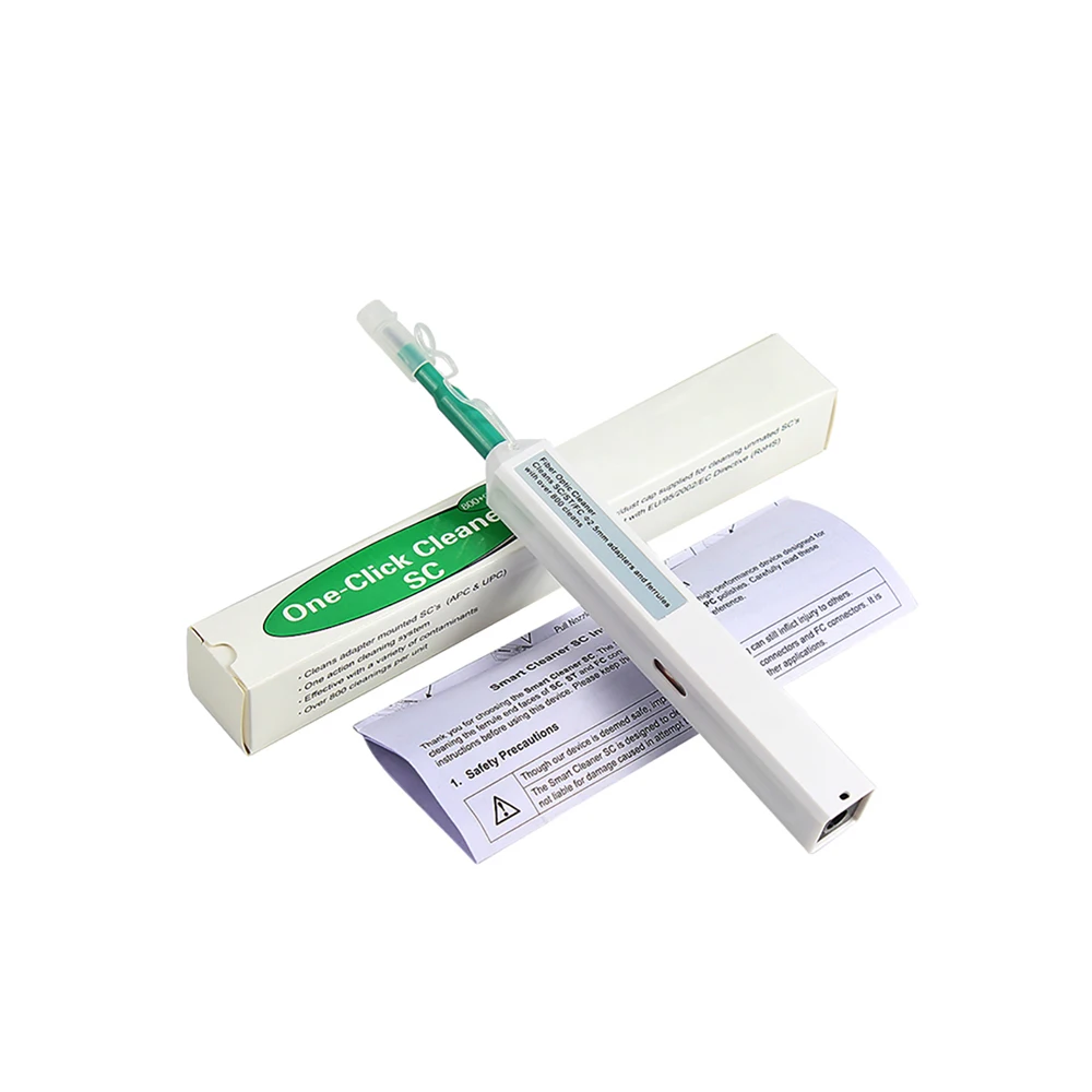High Quality for LC/SC/FC/ST Fiber Optic Cleaner Connector One Click Tool 1.25mm/2.5mm Cleaning Pen 800+ Cleans