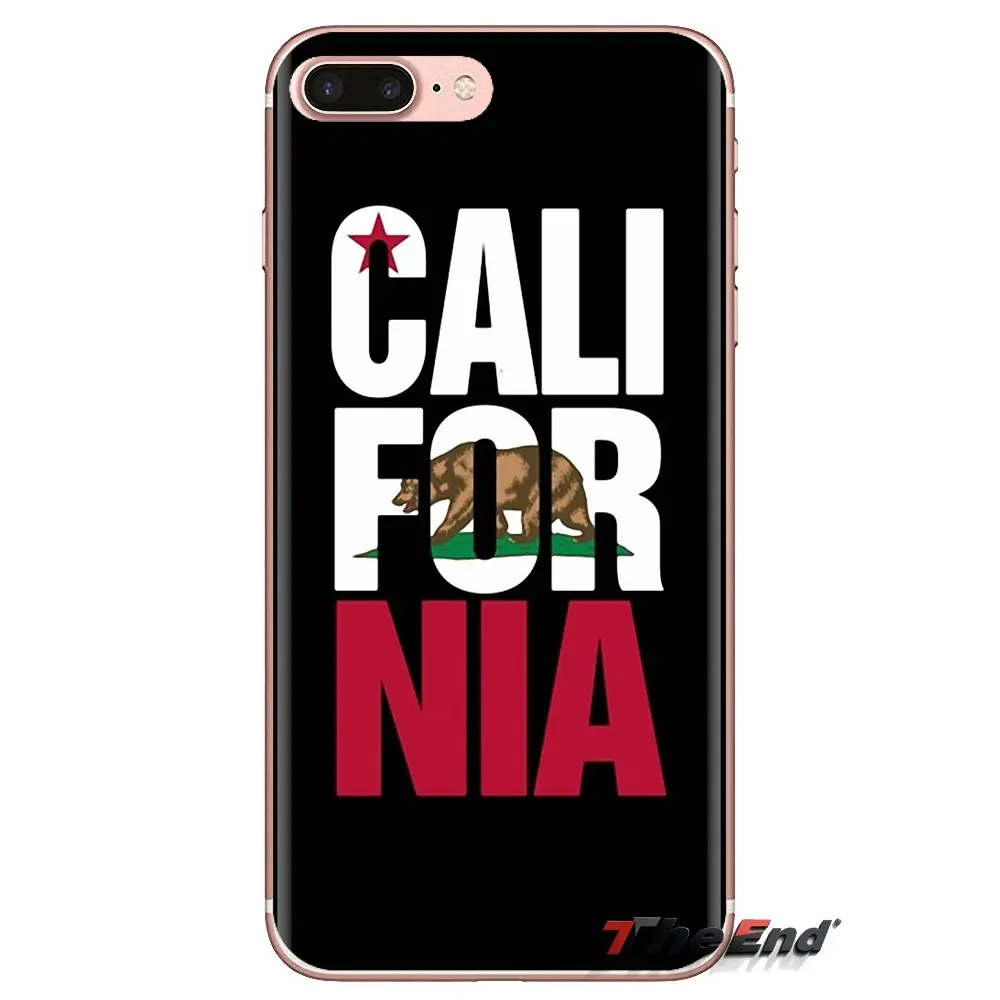 Мягкий силиконовый чехол для телефона с Калифорнийская Республика флаг медведем