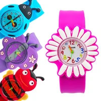 baby learn time toy children watch cartoon ladybugbutterflybeeflower kids watches child clock girls boys new years gift