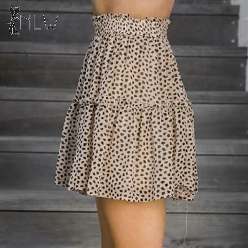 NLW Leopard Print Women Skirts Sets Autumn Winter Ruffle Plus Size Long Sleeve Crop Top High Waist Fashion Skirt Suits | Женская одежда