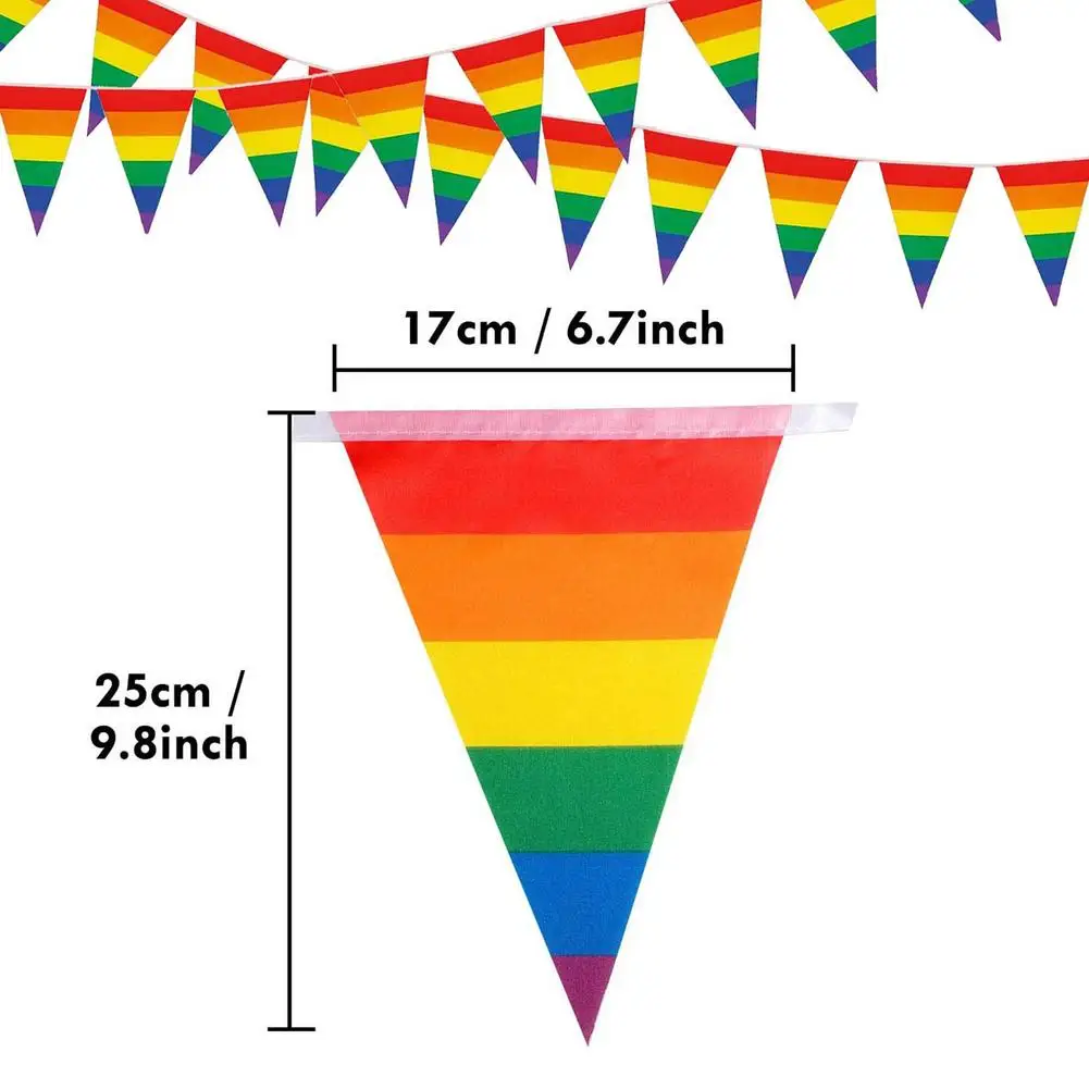 

Rainbow String Flags 15/30pcs Rainbow Peace Flags Banner LGBT Pride LGBT Flag Lesbian Gay Parades String Flags Gay Bar Decor