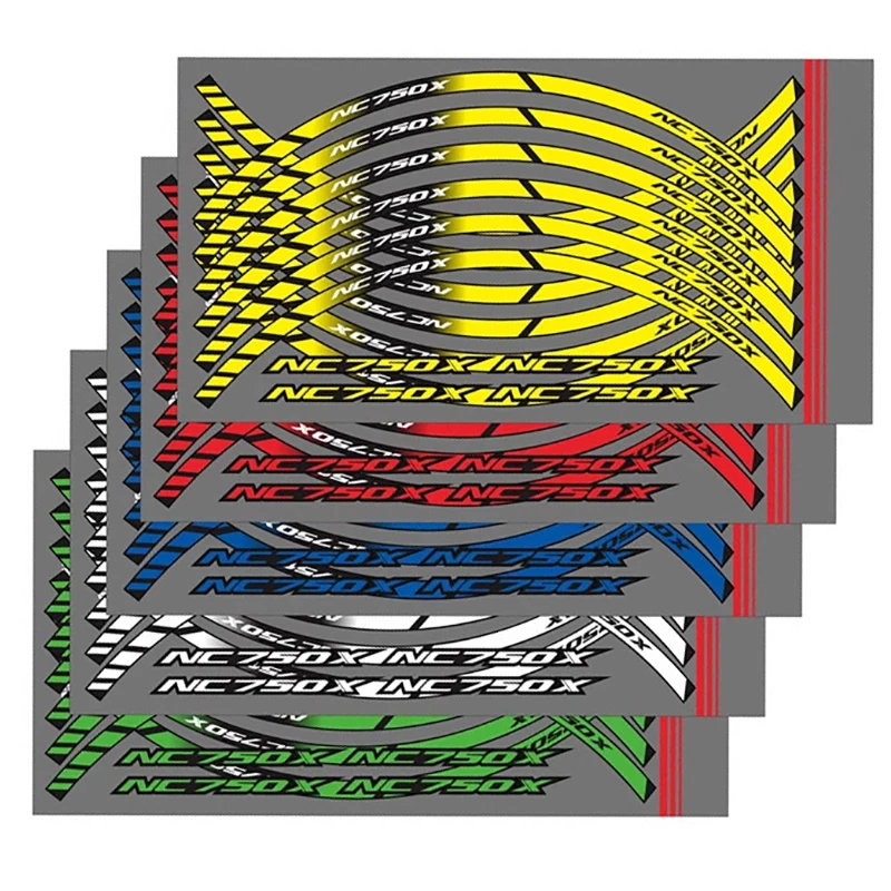 

12 X Thick Edge Outer Rim Sticker Motorcycle Wheel Reflective Sticker Decorative Decal Accessories For HONDA NC750X NC 750X