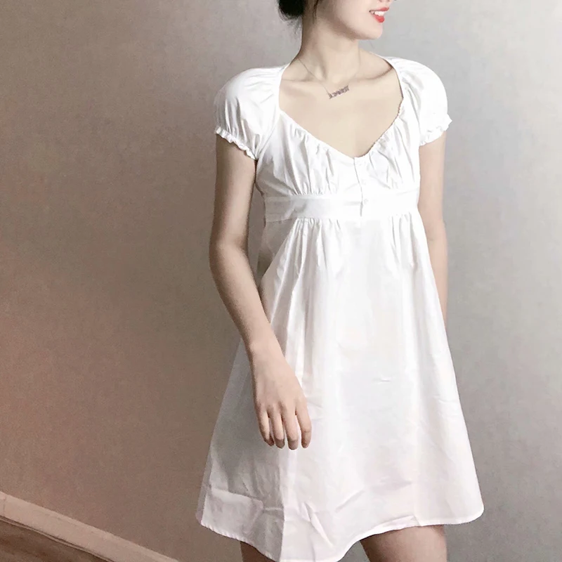 Платье-миди женское летнее из мягкого хлопка с высокой талией
