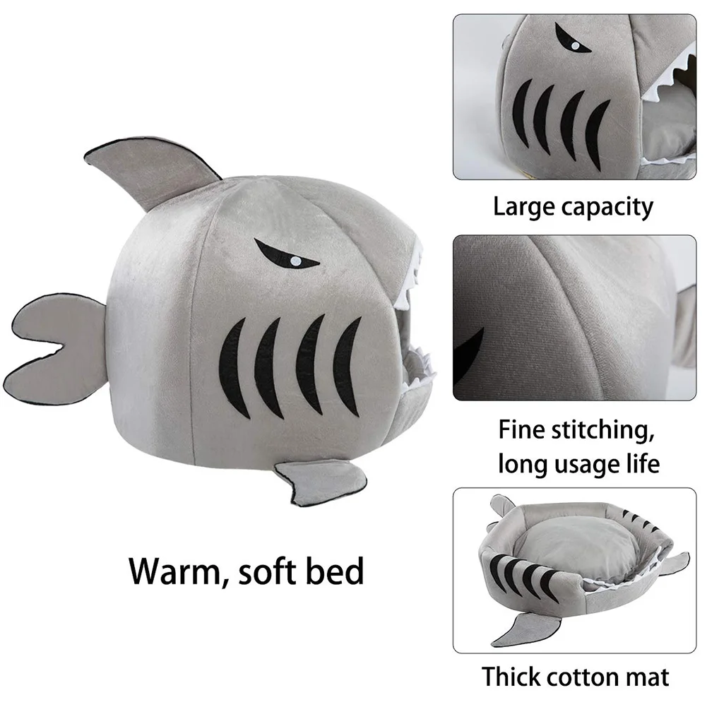Dozzlor Shark Cat House Bed Basket Pet Sleeping Cats Nest Mat Sleep Bag Small Medium Dog Blanket Lounger For Animal | Дом и сад