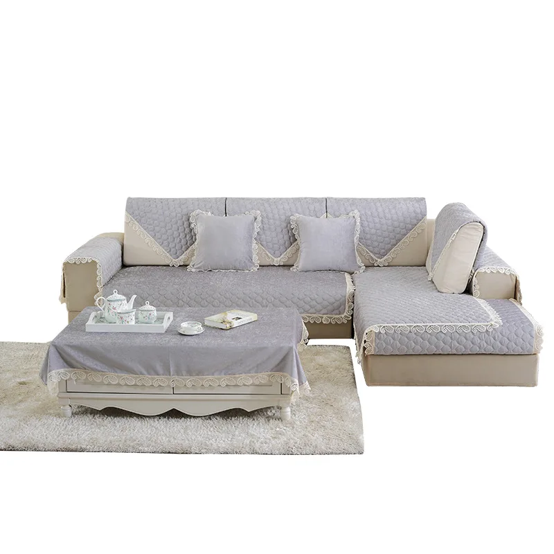 Однотонная Нескользящая диванная подушка стеганая синельная простой толстый