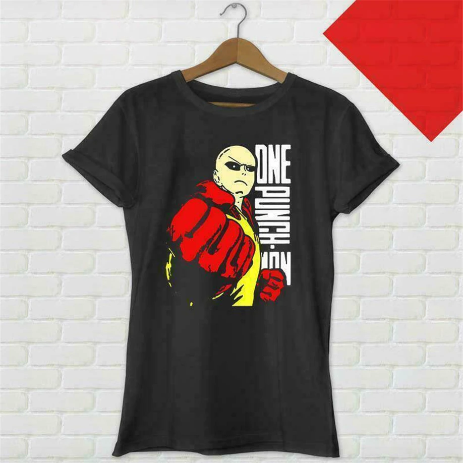 Новый один удар человек Сайтама черный США Размер футболка S M L XL 2XL Xxxl Zm1 летняя