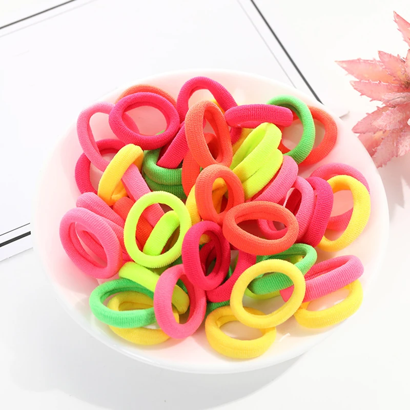Ins Fashion 50Pcs/pack Women Colorful Bamboo Stripe Stretch Hair Ropes Headband Rubber Hair Rope Girl Ponytail Hair Accessories