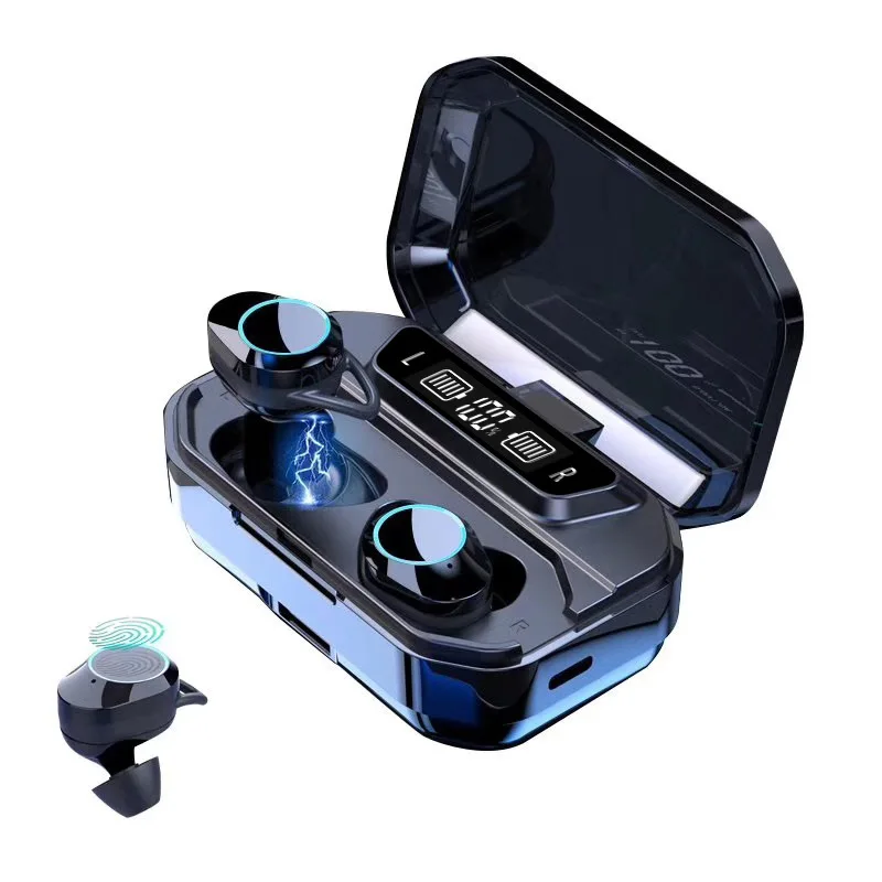 

Bluetooth Stereo G02 V5.0 Earphone Wireless IPX7 Waterproof Touch Earbuds Headset 3300mAh Battery LED Display Type-c Charge Case