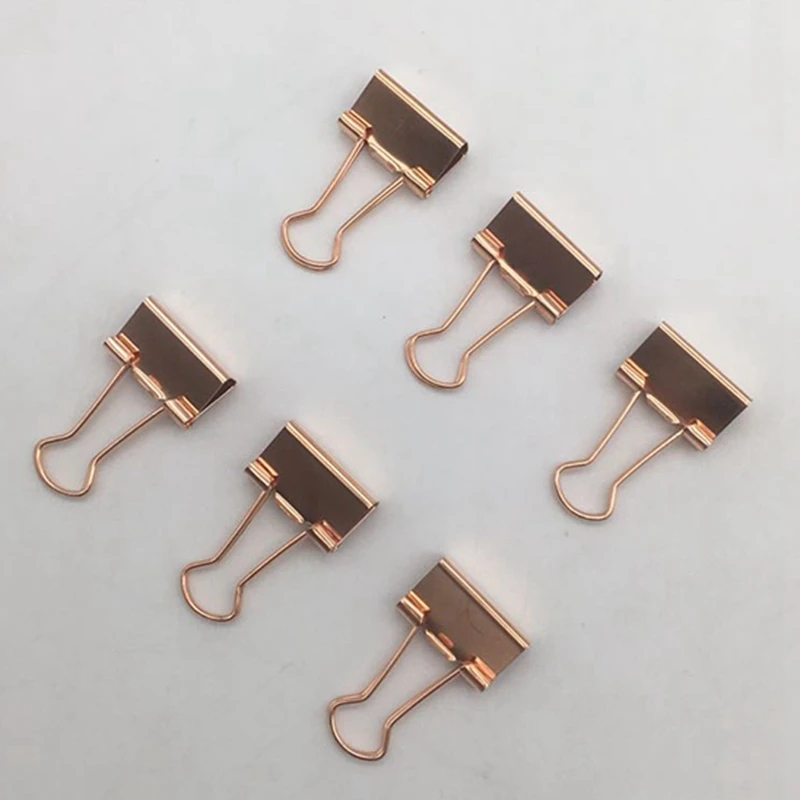 

8 Pcs Rose Gold Kawaii Cat Paper Clips Bookmark Planner Tools & 100Pcs 19mm Rose Gold Clamp Paper Binder Clips