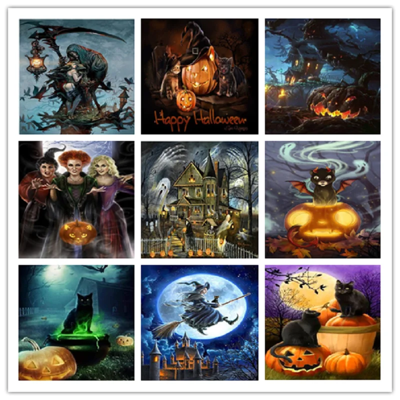

Classic Halloween's Gift Handmade Diy 5D DIY Diamond Painting Psychic Cross Stitch Mosaic Diamond Embroidery Home Decoration