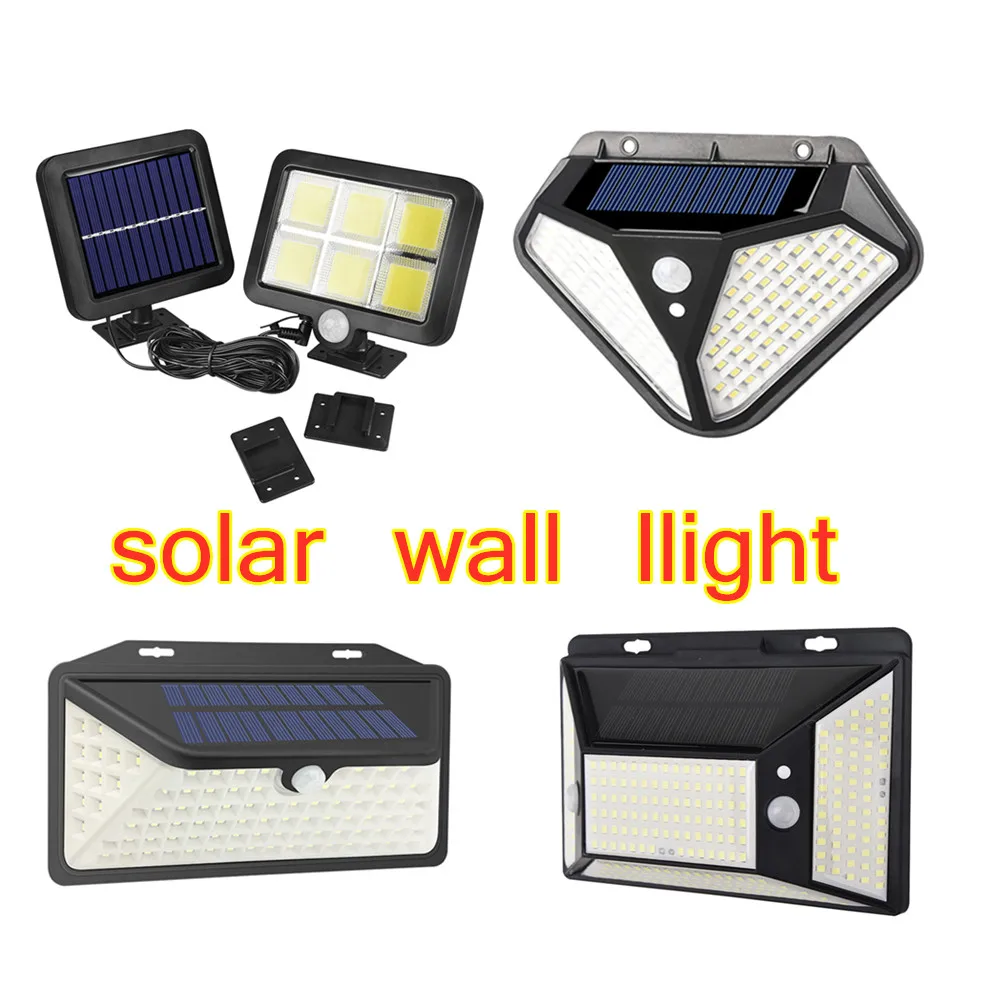 

120/102/316 LED Solar Lights Outdoor Motion Sensor Wall Light IP65 Waterproof Garden Decoration Sconce for Yard, Patio, Corridor