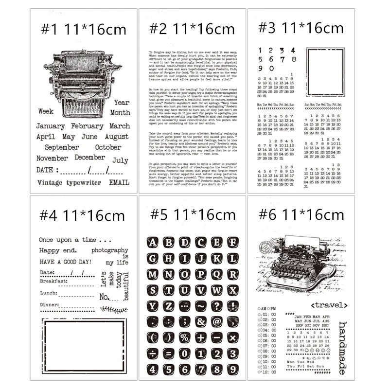 Винтажная ПЕЧАТНАЯ МАШИНКА с прописными буквами прозрачные штампы для детей