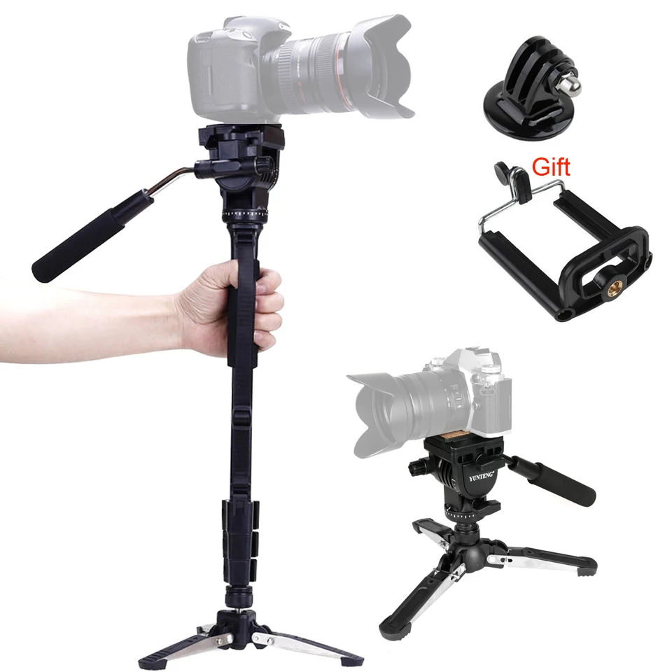 Камера Yunteng 288 monope + Fluid Pan cabeca Unipod suporte para Для Panasonic Canon Nikon SONY Pentax Olympus Samsung|yunteng 288|monope